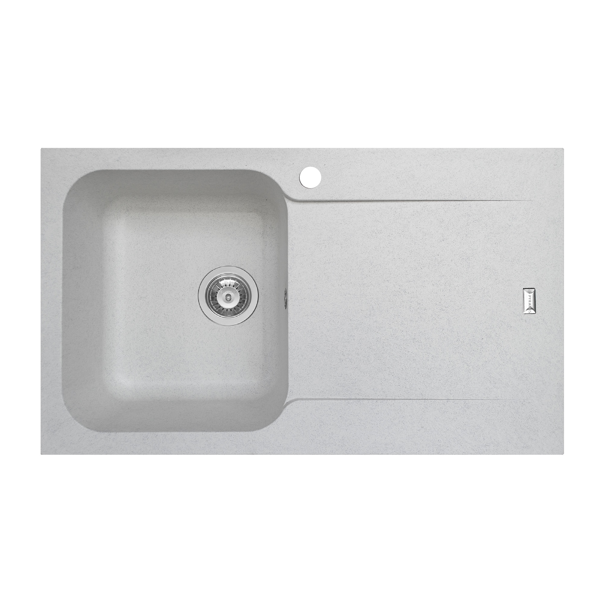 Chiuveta Pyramis Level DUROTHEK, 860x500mm, adancime 210mm, cuva stanga, montare pe blat, soft compozit alb