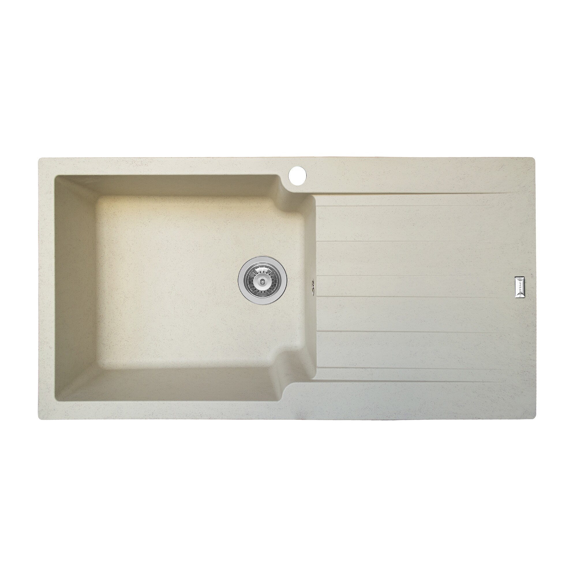 Chiuveta Pyramis SIERRA DUROTHEK, 1000x500mm, adancime 210mm, cuva stanga, montare pe blat, soft compozit bej