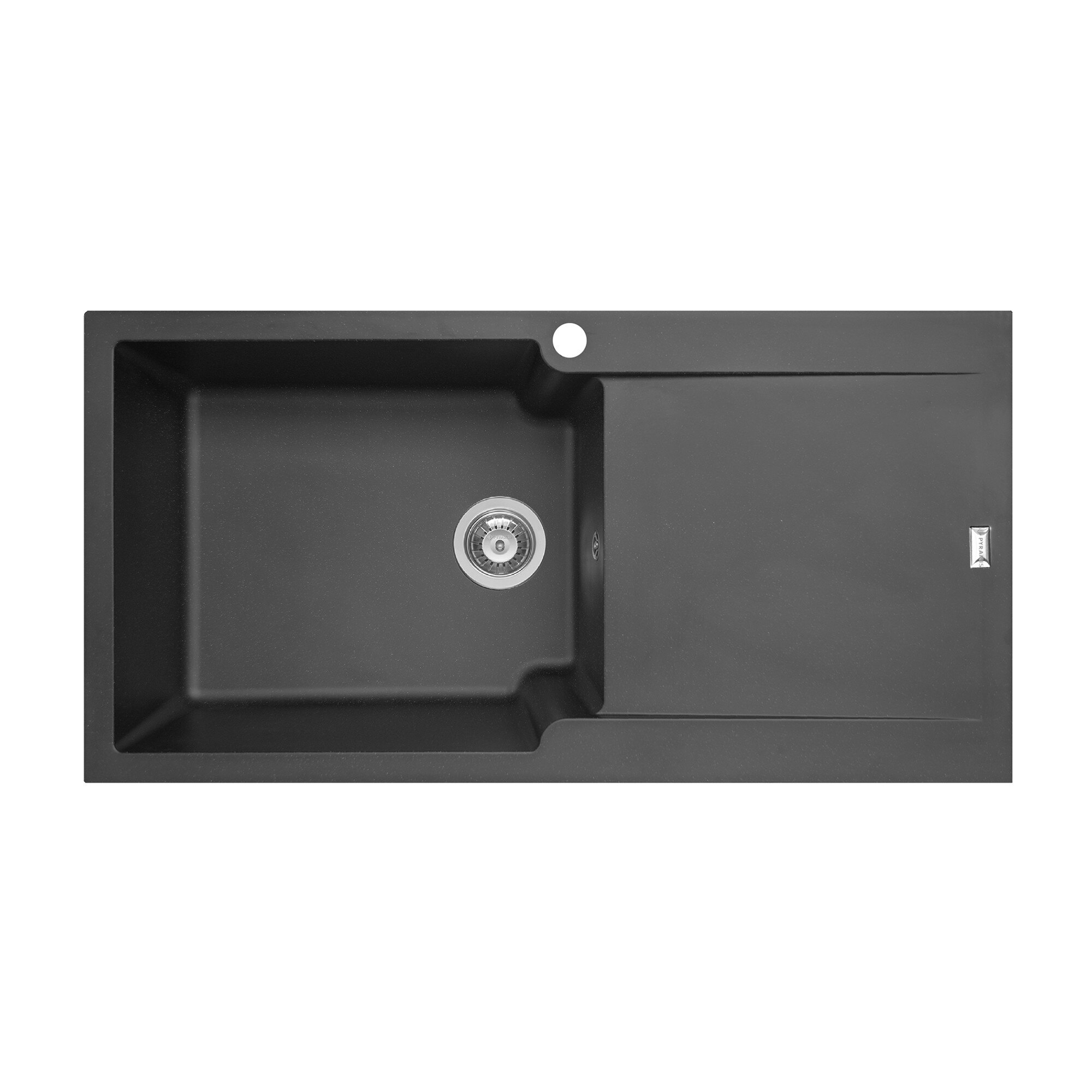 Chiuveta Pyramis Level ARTITHEK, 1000x500mm, adancime 210mm, cuva stanga, montare pe blat, soft compozit negru