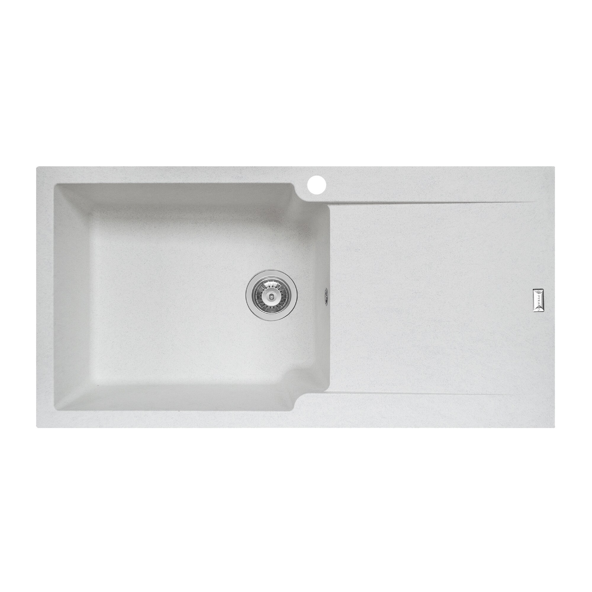 Chiuveta Pyramis Level DUROTHEK, 1000x500mm, adancime 210mm, cuva stanga, montare pe blat, soft compozit alb