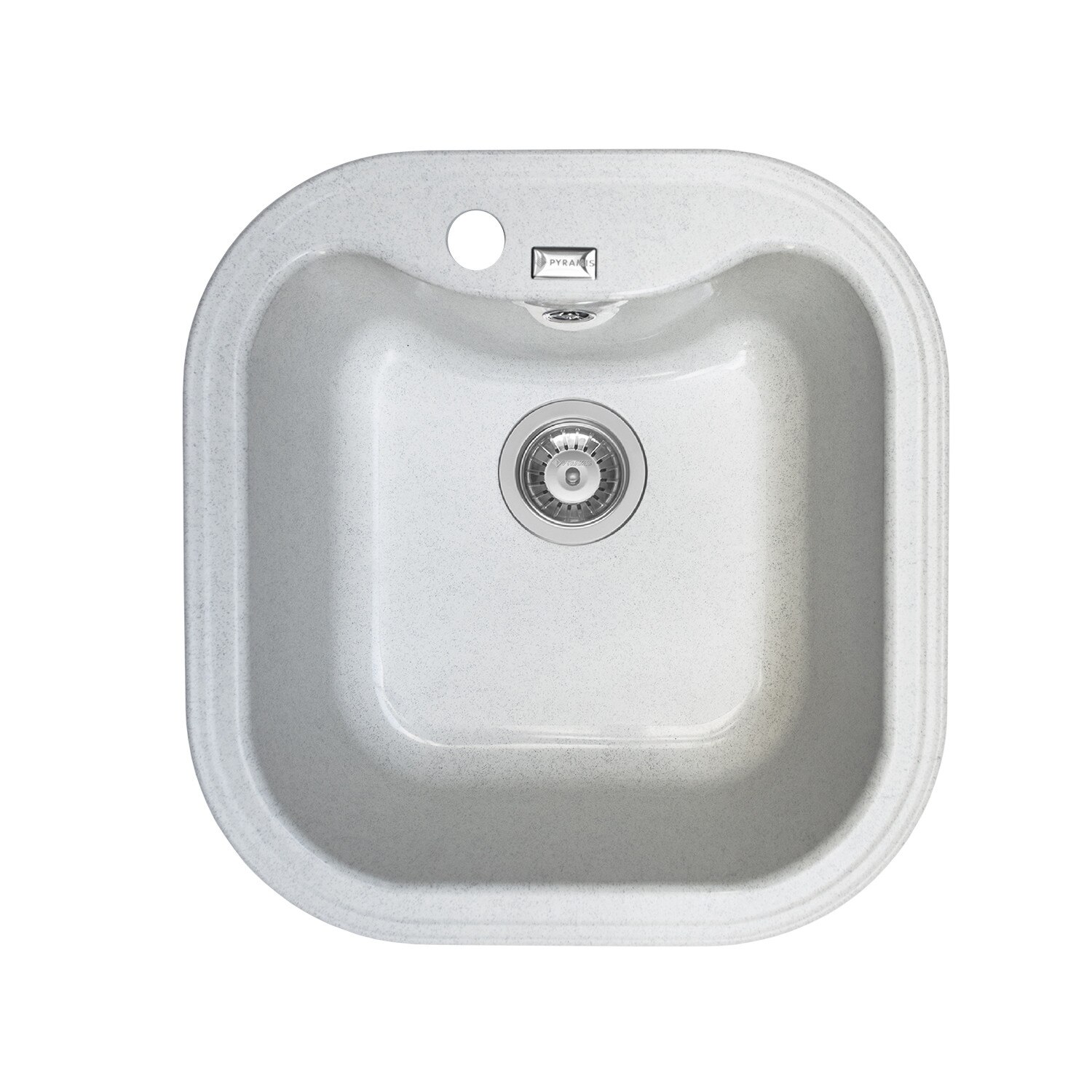 Chiuveta Pyramis Square DUROTHEK, 480x500mm, adancime 200mm, montare pe blat, soft compozit alb