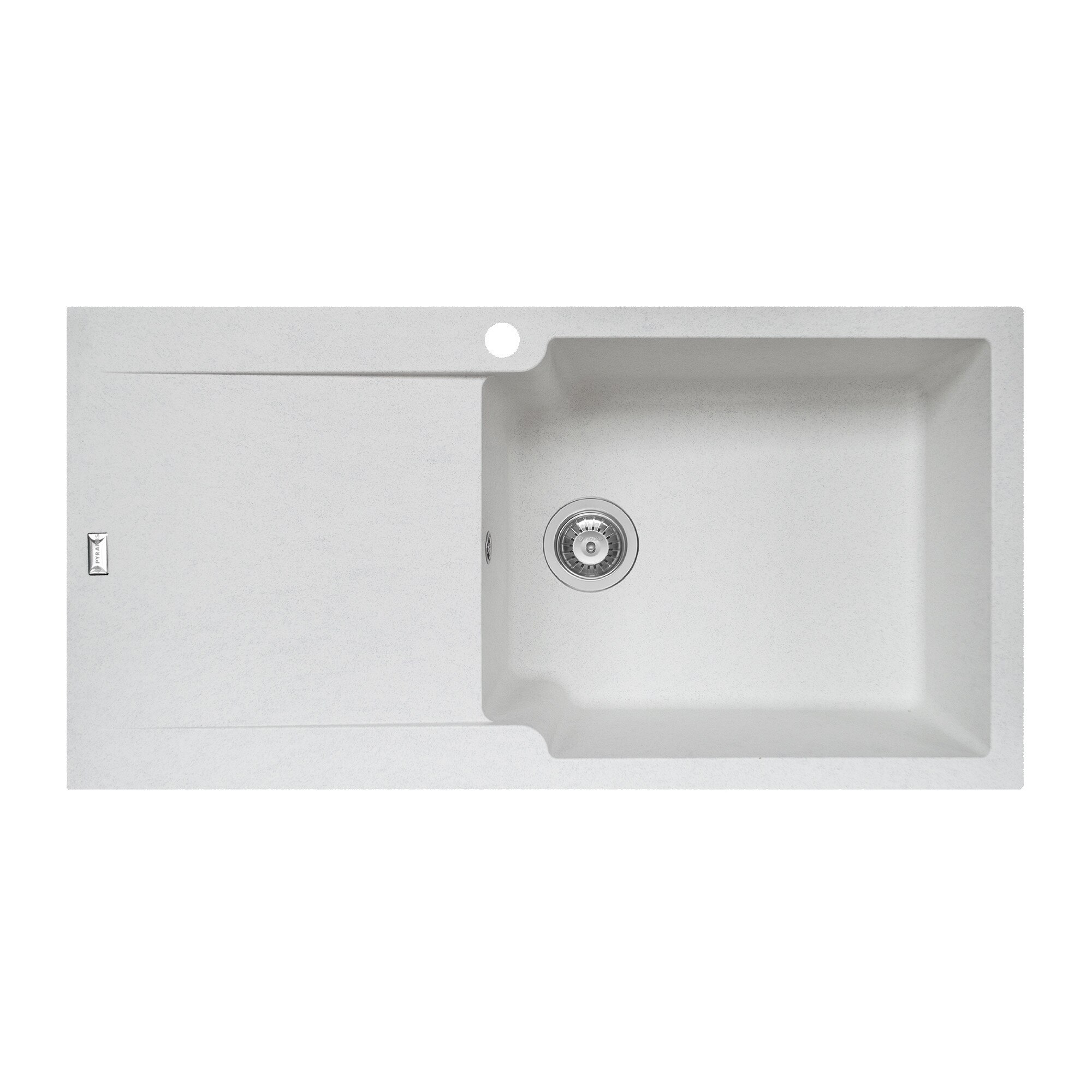 Chiuveta Pyramis Level DUROTHEK, 1000x500mm, adancime 210mm, cuva dreapta, montare pe blat, soft compozit alb