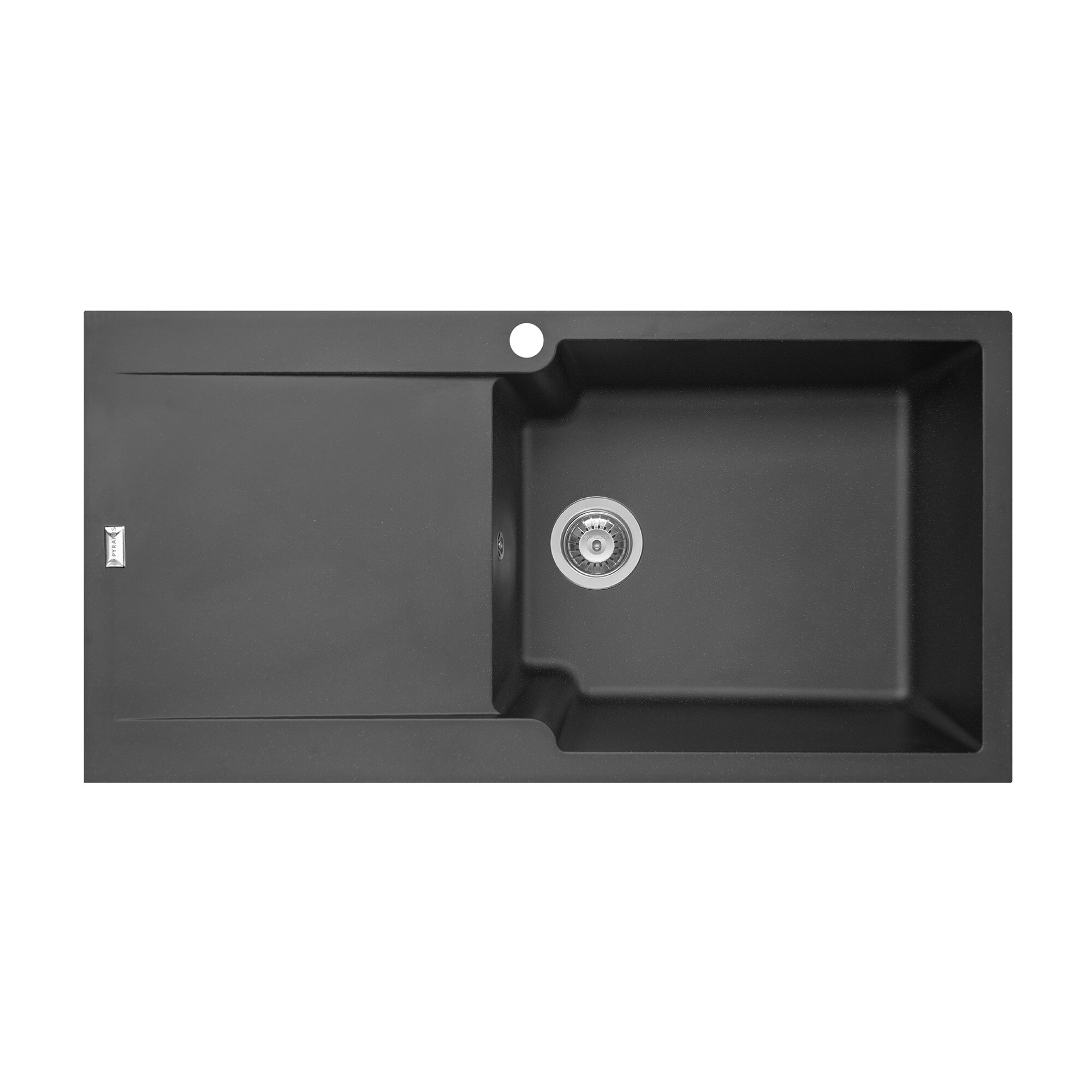 Chiuveta Pyramis Level ARTITHEK, 1000x500mm, adancime 210mm, cuva dreapta, montare pe blat, soft compozit negru