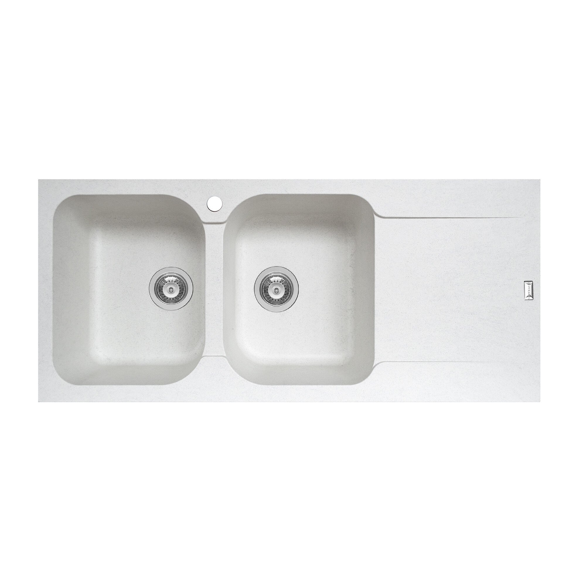 Chiuveta Pyramis Level DUROTHEK, 1160x500mm, adancime 200mm, cuve stanga, montare pe blat, soft compozit alb