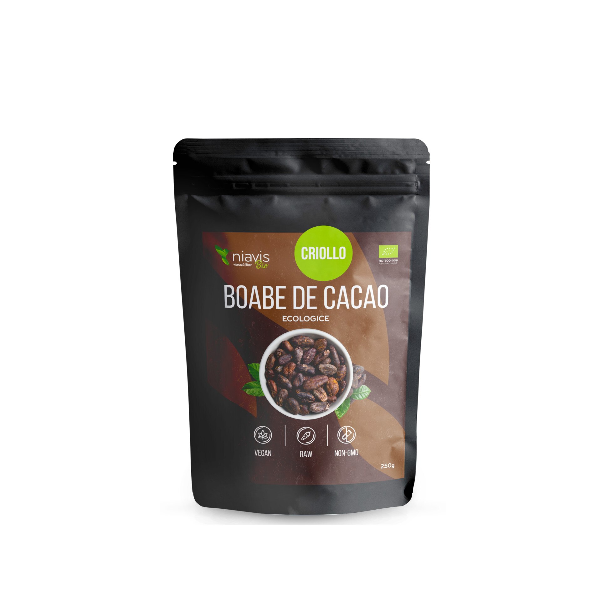 Niavis Boabe de cacao intregi ecologice/bio 250g - Niavis