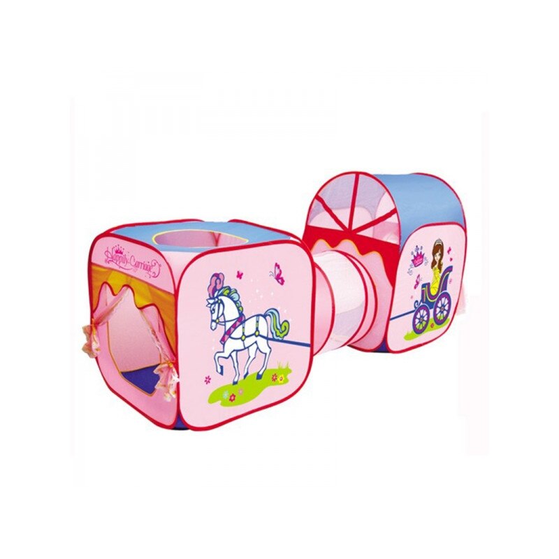 Cort de joaca 3 in 1 pentru copii AliBibi, in forma de caleasca pentru printese