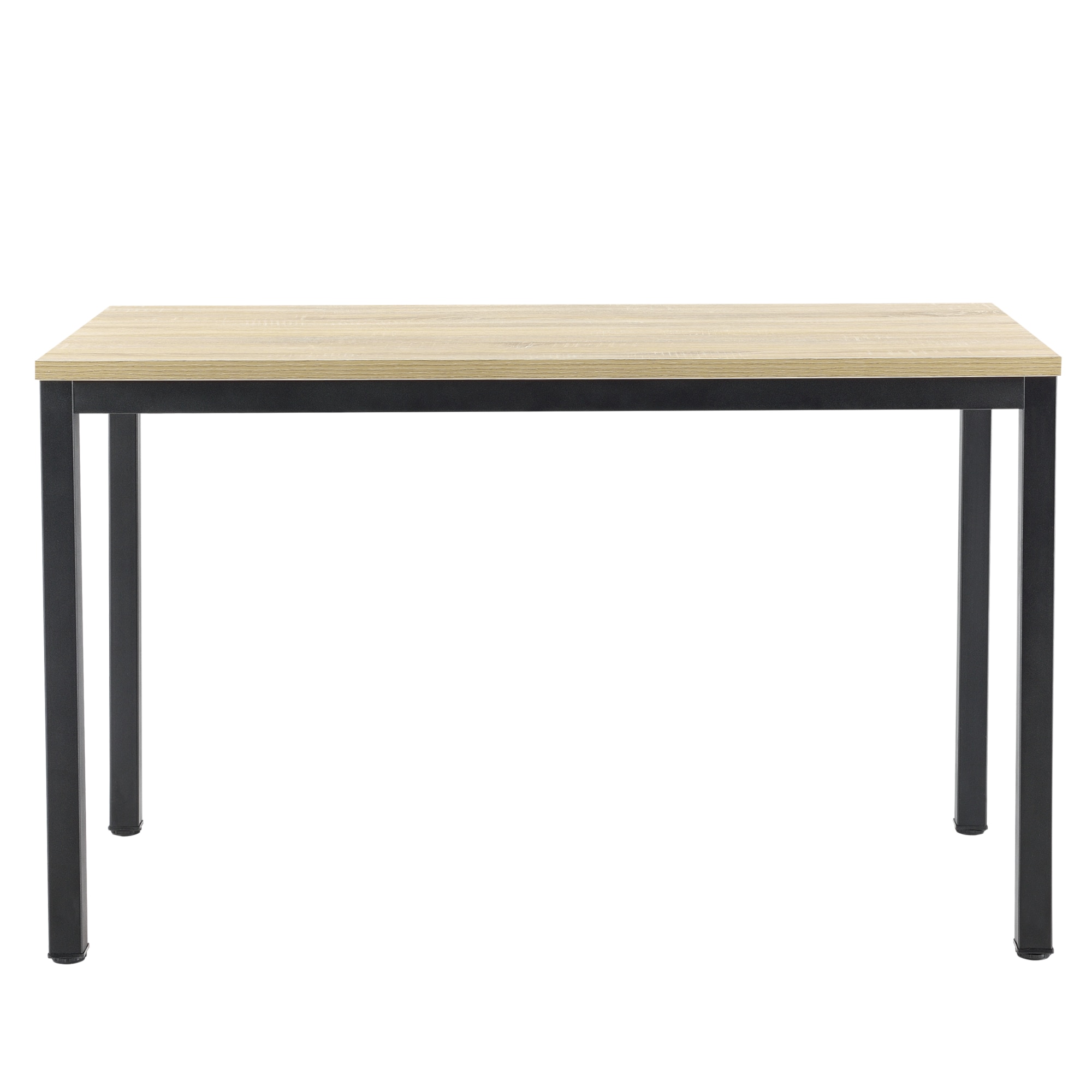 Birou Odense, en.casa, 75 x 120 x 60 cm, otel PAL melaminat, negru culoarea stejarului