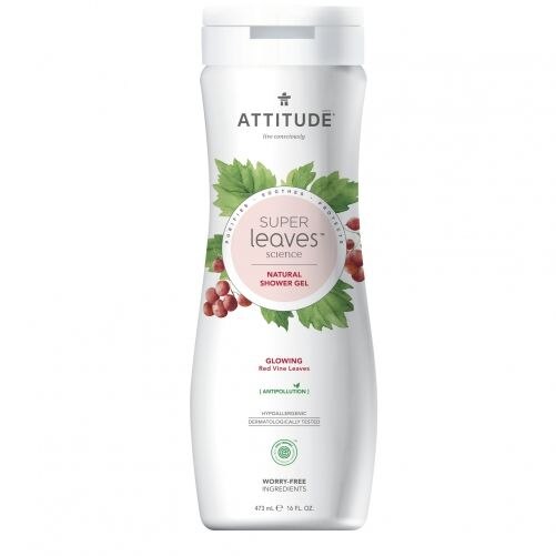 Gel de dus ecologic stralucirea pielii, frunze de vita de vie, Attitude Super Leaves, 473 ml