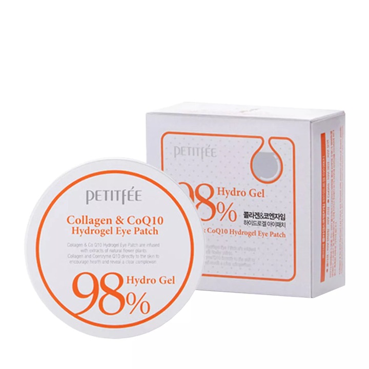 Masca de Hidrogel pentru ingrijirea pielii din jurul ochilor Petitfee Collagen&CoQ10 98% Hydrogel, 84g