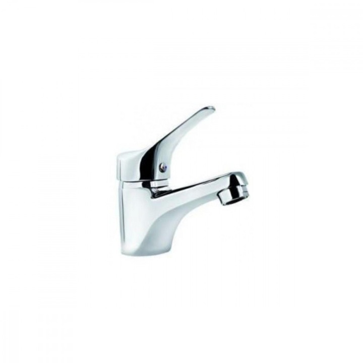 Смесител , изцяло хромиран, стоящ, за умивалник, керамичен механизъм с изпразнител,