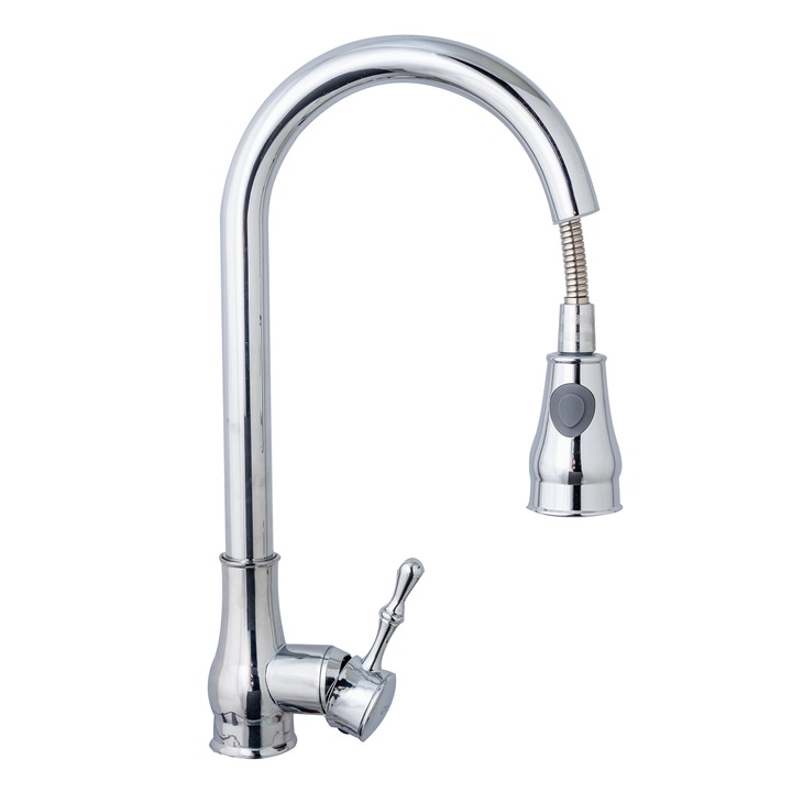 Baterie bucatarie lebada extractabila perlator 2 functii crom lucios TRENDY S