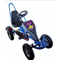 Kart cu pedale Kart Go, model F 150 A cu un loc, cu pedale pentru copii si juniori,roti din cauciuc gonflabile,scaun reglabil,culoare albastru