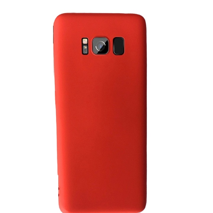 Противоударен силиконов капак с микрофибър отвътре Samsung Galaxy S8 Plus, червен