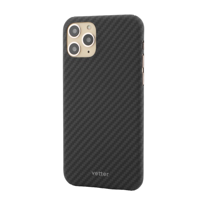 Husa pentru iPhone 11 PRO MAX Vetter Clip-On Ultra Slim Made From Aramid Fiber Kevlar Black