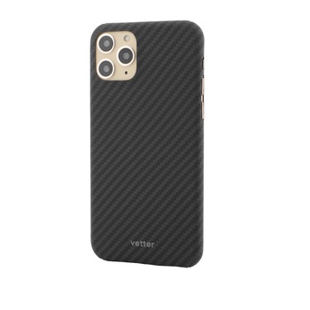 Husa iPhone 11 PRO MAX Vetter Clip-On Ultra Slim Made From Aramid Fiber Kevlar Black Husa iPhone 11 PRO MAX Vetter Clip-On Ultra Slim Made From Aramid Fiber Kevlar Black