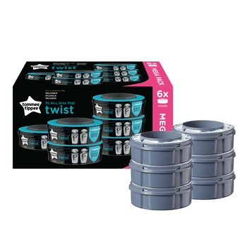 Set 6 rezerve pentru cos scutece Tommee Tippee Sangenic Twist and Click, Reciclabile Set 6 rezerve pentru cos scutece Tommee Tippee Sangenic Twist and Click, Reciclabile