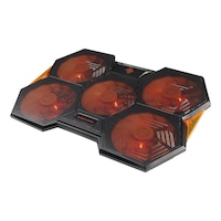 Cooler laptop DELTACO GAMING, 17.3", 1000-1300 RPM, ventilatoare 5x140mm, 2 x USB-A, 2 pozitii suport, negru / portocaliu