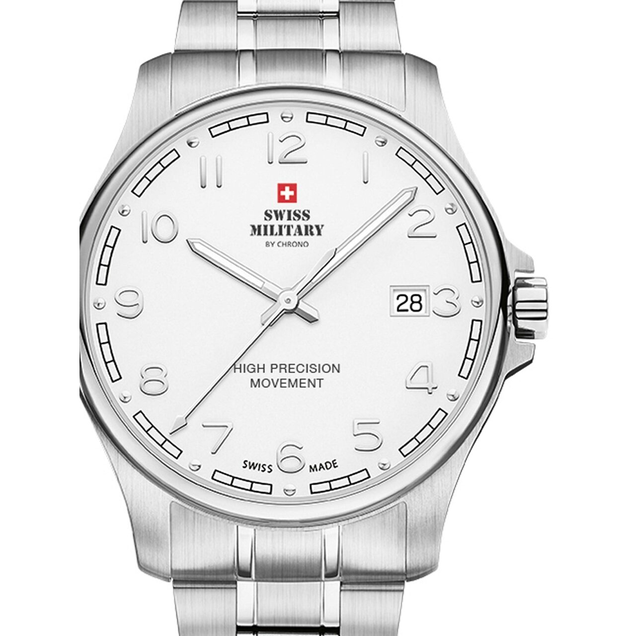 Ceas unisex Swiss Military SM30200.17, 39mm, 5ATM, Argintiu