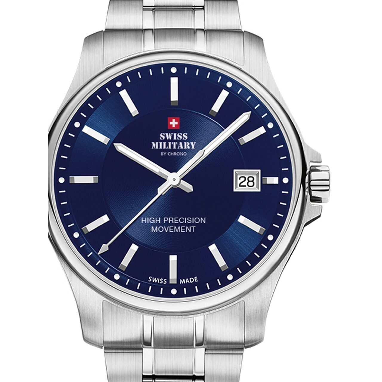Ceas unisex Swiss Military SM30200.03, 39mm, 5ATM, Argintiu