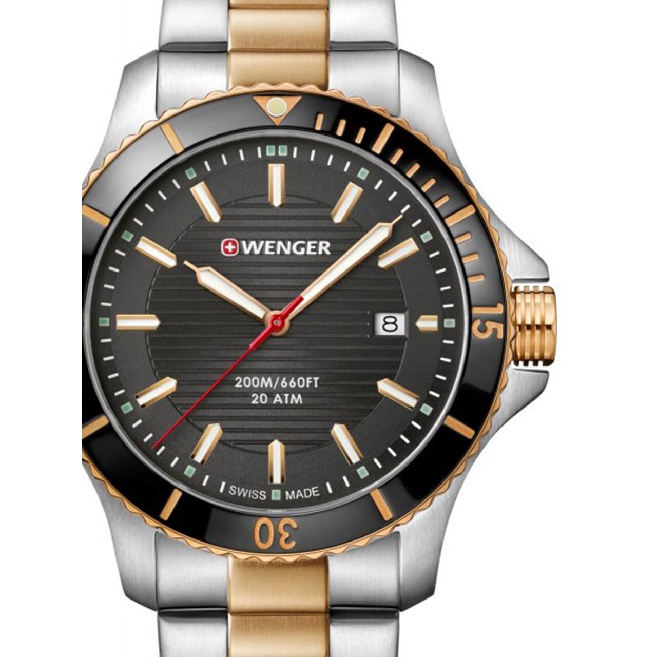 Ceas barbatesc Wenger 01.0641.127 Seaforce, 43mm, 20ATM, Argintiu