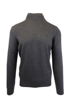 Pulover, Univers Fashion, tricotat fin cu terminatii striate, cu guler inalt, antracit, L Pulover, Univers Fashion, tricotat fin cu terminatii striate, cu guler inalt, antracit, L