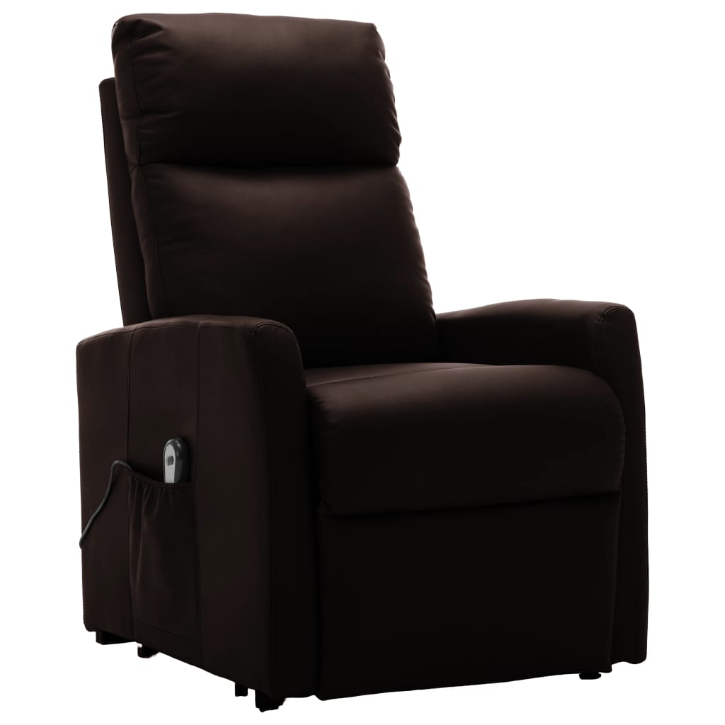 Fotoliu rabatabil pentru masaj, vidaXL, Piele ecologica, 68 x 87 x 105 cm, Maro