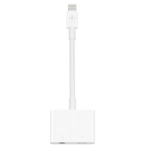 Adaptor Lightning la Jack 3.5 mm si charger, Alb eMAG.ro