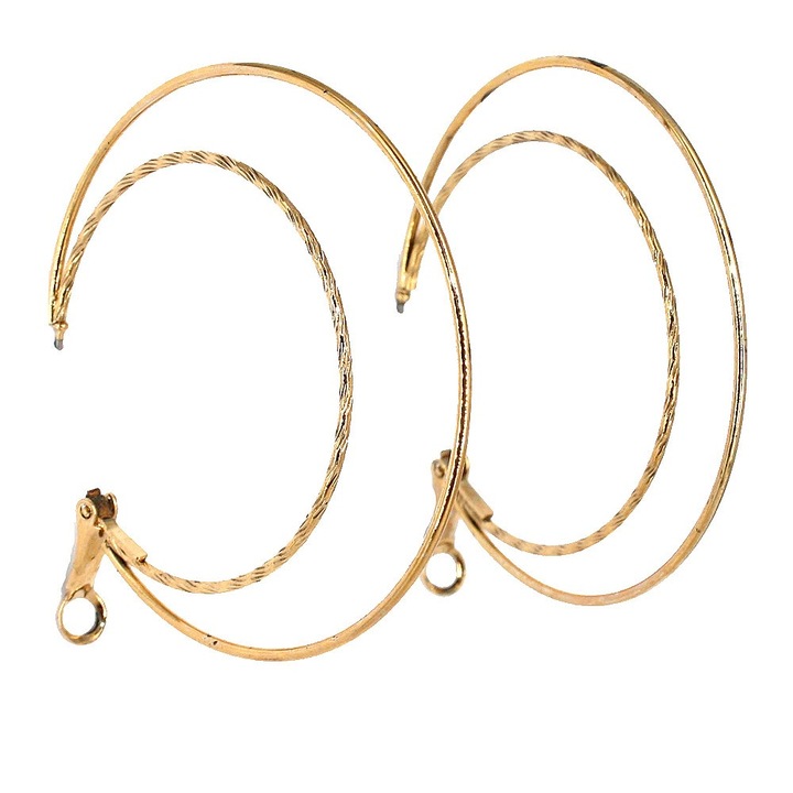 Cercei creole duble 2168, auriu, Sic Moda