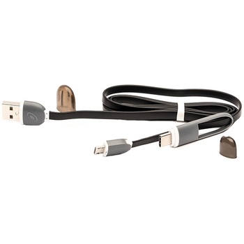 Cablu E-BODA CML QC 301, USB, MicroUSB si Adaptor Type-C, Negru Cablu E-BODA CML QC 301, USB, MicroUSB si Adaptor Type-C, Negru