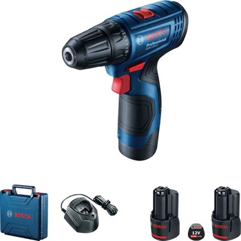 Masina de gaurit si insurubat (bormasina) pe acumulator Bosch Professional GSR 120-Li, 12 V, 1500 RPM, 14-30 Nm, 2 acumulatori 2 Ah, incarcator, valiza profesionala Masina de gaurit si insurubat (bormasina) pe acumulator Bosch Professional GSR 120-Li, 12 V, 1500 RPM, 14-30 Nm, 2 acumulatori 2 Ah, incarcator, valiza profesionala