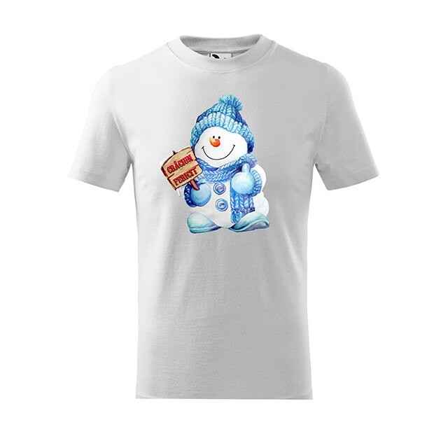 Tricou cu maneca scurta, K-off, alb, Om de zapada