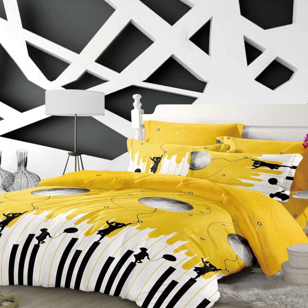 Lenjerie de pat 1 Persoana, bumbac satinat, Casa de Vis, YY32