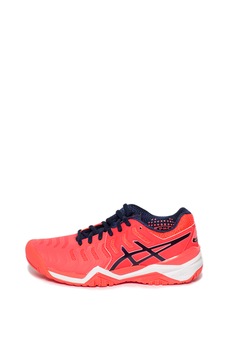 Asics, Pantofi cu aspect cauciucat, pentru tenis Gel-Resolution, Oranj neon Asics, Pantofi cu aspect cauciucat, pentru tenis Gel-Resolution, Oranj neon