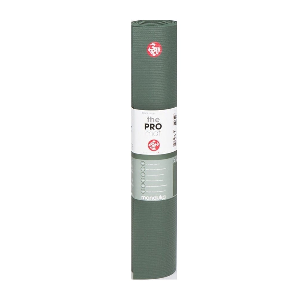 Covoras pentru antrenament Manduka Pro Long Black Sage, PVC, 216 x 66 cm, Verde