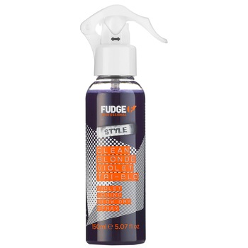 Spray tonifiant Fudge Clean Blonde Violet Tri-Blo cu pigment violet, pentru parul blond, 150 ml Spray tonifiant Fudge Clean Blonde Violet Tri-Blo cu pigment violet, pentru parul blond, 150 ml