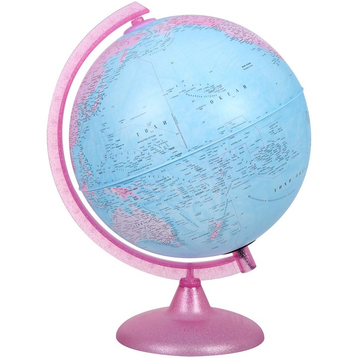 Светещ глобус: Розов свят - диаметър 25 cm