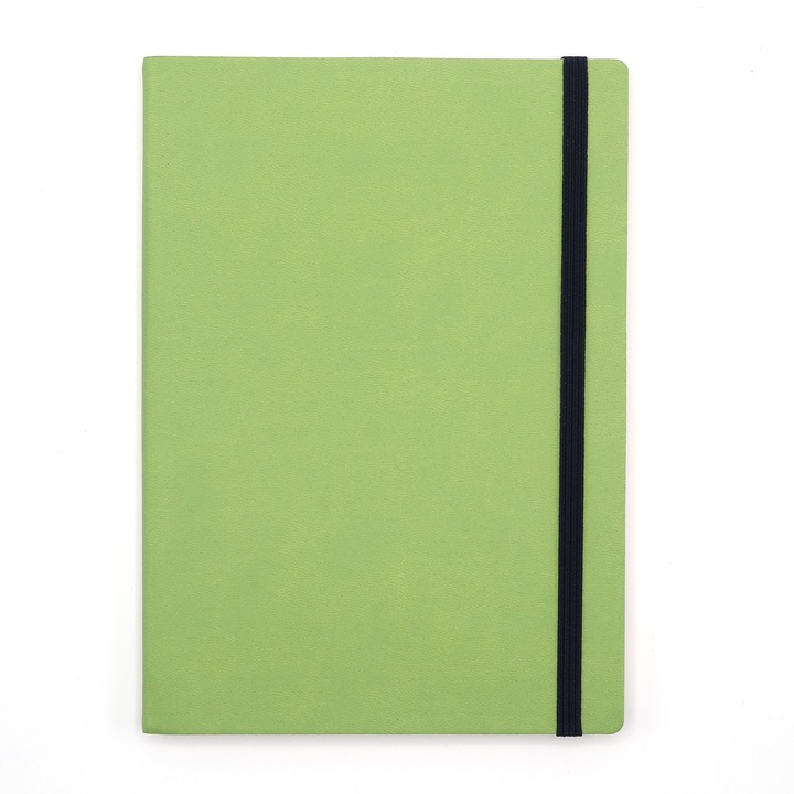 Agenda cu elastic A5 Velvet verde lime 11620647