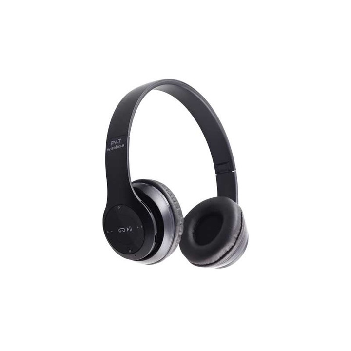Bluetooth fejhallgató, rádió, MP3, TF, kicsi, P47 Alien, fekete, működési távolság akár 10 m