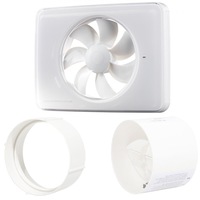 pachet promo ventilator baie fresh intellivent 20 alb  clapeta antiretur d100mm  conector d100mm fabricatie suedia imagen 0_0_0