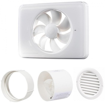 Pachet Promo: Ventilator baie FRESH Intellivent 2.0 alb + Clapeta antiretur D=100mm + Conector D=100mm + Grila circulara de exterior incastrata D=100mm, Fabricatie Suedia Pachet Promo: Ventilator baie FRESH Intellivent 2.0 alb + Clapeta antiretur D=100mm + Conector D=100mm + Grila circulara de exterior incastrata D=100mm, Fabricatie Suedia