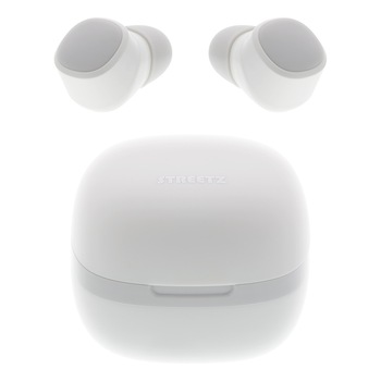 Casti Bluetooth STREETZ True Wireless Stereo, IPX6, cutie de incarcare 550 mAh, alb Casti Bluetooth STREETZ True Wireless Stereo, IPX6, cutie de incarcare 550 mAh, alb