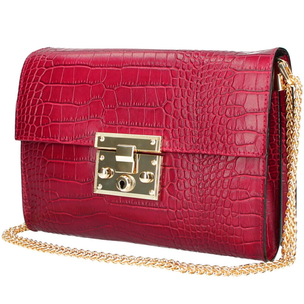 Poseta Clea din piele naturala pentru femei, bordeaux