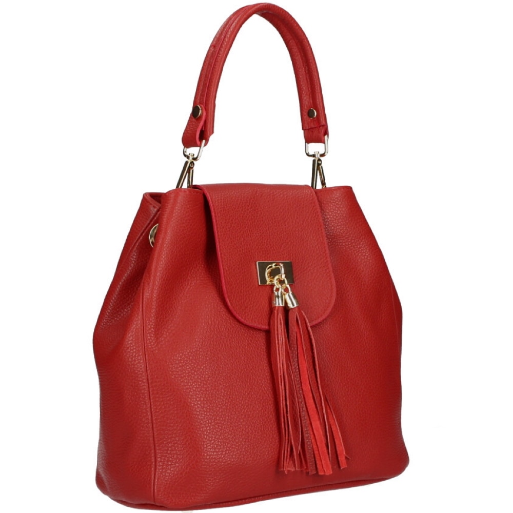 Geanta Fatin din piele naturala pentru femei, rosu