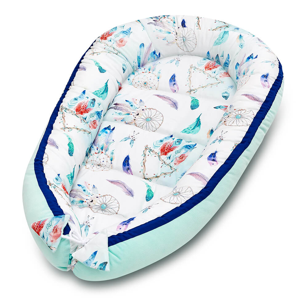 Salteluta multifunctionala pentru bebelusi Bellochi Cocoon, Bumbac/Poliester/Catifea, Multicolor