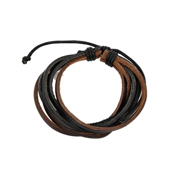 Bratara din piele, Zola®, maro cu negru Bratara din piele, Zola®, maro cu negru