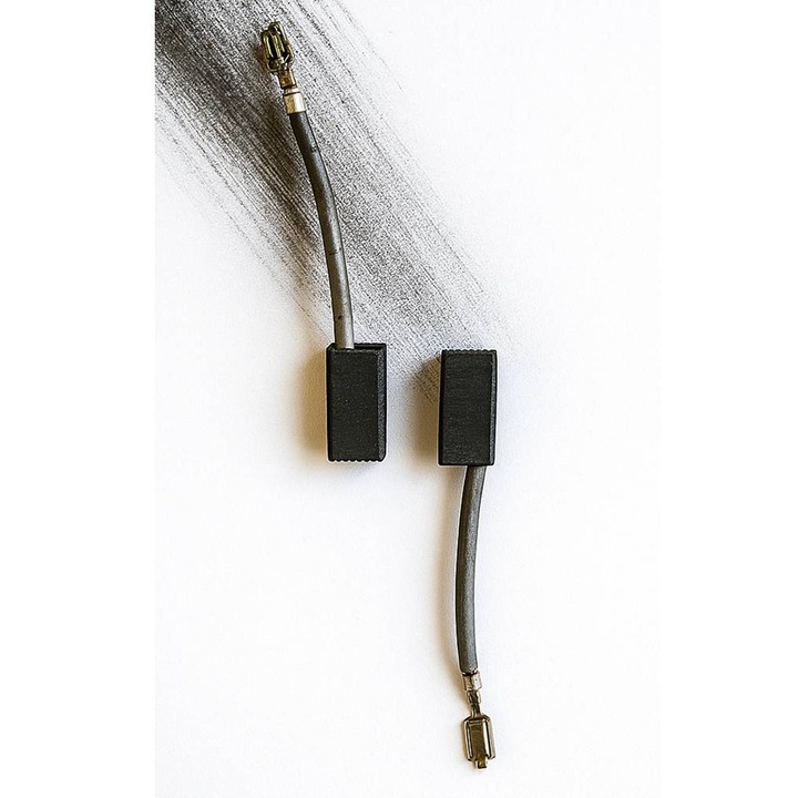 Комплект 2 бр., Въглено-графитна четка, С канал и извод, С накрайник каб.обувка, 6x8x15mm