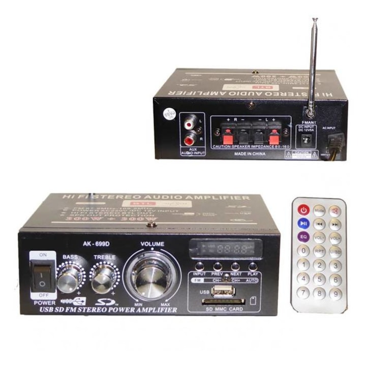 Домашен блутууд аудио усилвател AK-699BT, FM, SD, USB, BLT 2x15W 220V