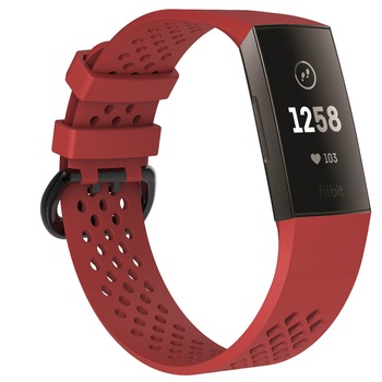 Curea Bratara sport Edman pentru Fitbit Charge 3 / 4, marimea S, Rosu Curea Bratara sport Edman pentru Fitbit Charge 3 / 4, marimea S, Rosu