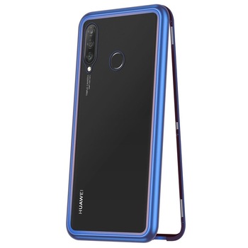 Husa Magnetic Glass 360° (sticla fata + spate) pentru Huawei P20 Lite, Albastru Husa Magnetic Glass 360° (sticla fata + spate) pentru Huawei P20 Lite, Albastru