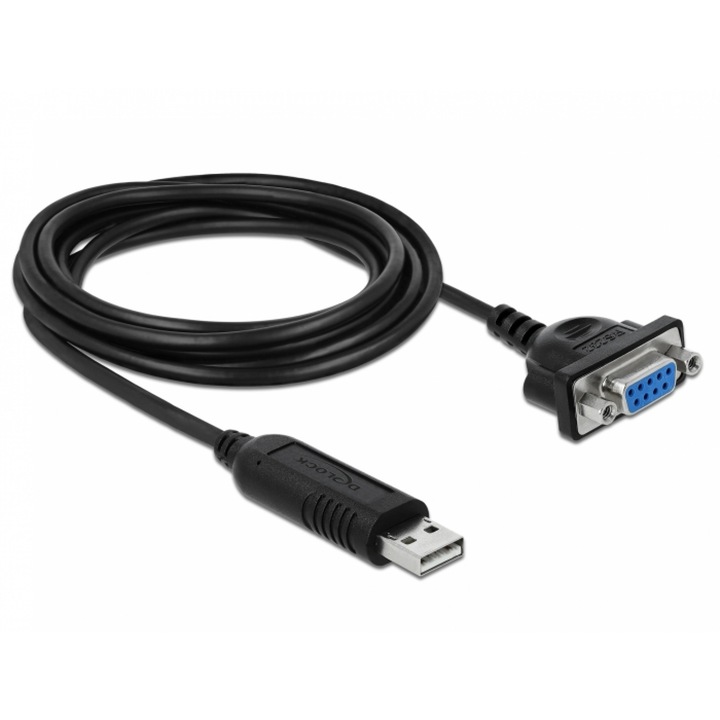 Adaptor USB la Serial RS-232 DB9 FTDI 1.8m, Delock 66281